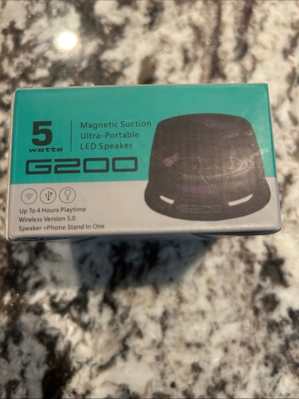 G200 Magnetic Suction Ultra-Portable LED Speaker - Black